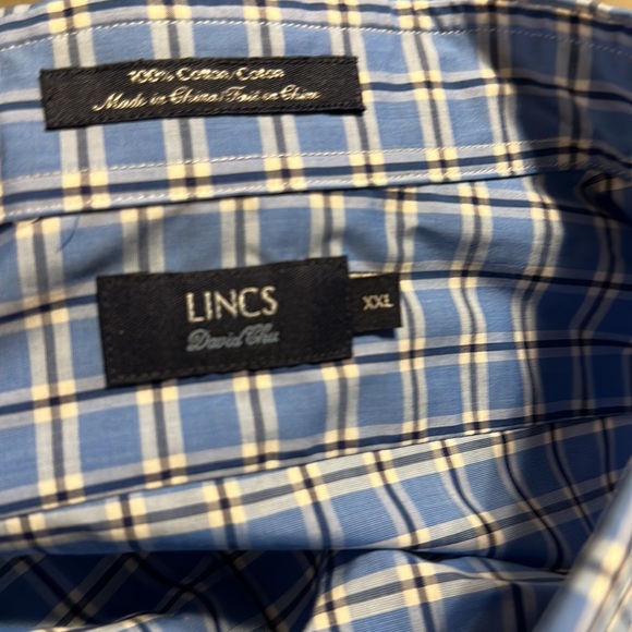 NWT LINCS Davidchu MENS CASUAL BUTTON DOWN SHIRT SIZE XXL BLUE COLOR - Picture 2 of 15